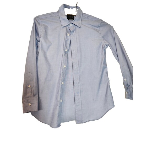 CREWCUTS J.CREW Boys Point Collar Ludlow Shirt Blue Long Sleeve Button Down sz 8 - Picture 1 of 9